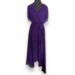 Disney Womens Dress Sz S Blue Red Floral Snow White & The Seven Dwarfs Hi Low Photo 2