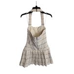 AQUA  Halter Mini Dress Tweed Button Front Sleeveless Party Dress Size‎ L Photo 4