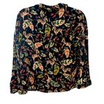 ZARA Trafaluc XS Zebra Jungle Print Button Blouse Black Multicolor Photo 1