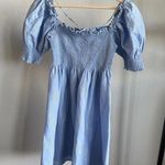Hill House The Athena Nap Mini Dress Light Blue Glitter Check Size S Photo 3