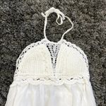 Hekka Croche Halter Maxi Dress in White, Size L​​​​​ White Size L Photo 2