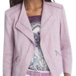 White House | Black Market  Open Front Linen Blend Moto Jacket‎ Blazer Lilac Size 6 Photo 0