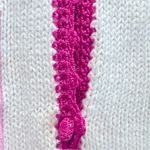 Vintage Patchwork Bunnies Rabbits Cardigan Sweater Button Front Crocheted Lace Pink Size 1X Photo 6