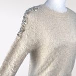 Mizumi Pearl Beaded Knit Sweater Ivory Y2K Small White Photo 5