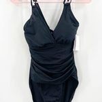 La Blanca  Swimsuit SZ 4 Island Goddess Ruched Black One Piece Wired Padding NWT Photo 0