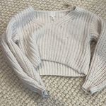 H&M White Crop Off-Shoulder  Sweater Chunky Knit Photo 0