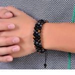 Unisex Triple Tier Bracelet with Yellow Tiger Eye & Hematite Black Photo 4