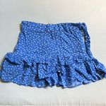 Forever 21  Light Blue White Floral Daisy Mini Tiered Skirt Size M Photo 1