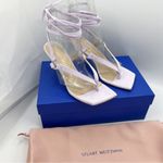 Stuart Weitzman  Lalita sandals Suede leather Size 6.5 Square Toe tie up Photo 7