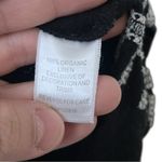 Garnet Hill  Embroidered 100% Organic Linen Black Short Sleeve Boho Tee Medium Photo 5