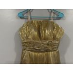 Mac Duggal  49911 Gold Strapless Pleated Metallic Layered Ruffle Gown Sz 2 NEW Photo 4