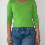 Joseph A  Bright Green 3/4 Sleeve Vintage Blouse  Photo 0