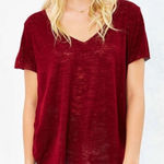 Urban Outfitters  burgundy V neck short sleeved top Photo 0