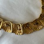 Monet  Gold Tone Seashell Collar Necklace Estate Find 17” Signed Vintage Photo 5