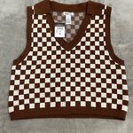 Rue 21 💜NWT  Brown Checkered Sweater Vest, XL Photo 0