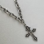 Cross Pendant Necklace for Men Women,Streetwear Punk Hip Hop Unisex Style Silver Photo 1