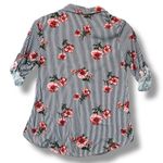 Eden & Olivia  Floral Blouse Striped Roll Tab Button Down Shirt‎ S Cottagecore Photo 1