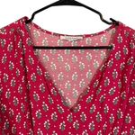 Olivaceous Magenta Pink Floral V-Neck Short Sleeve Long Maxi Dress Women Sz L Photo 2