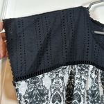 Farmers Markets Black White Tassel Eyelet Blouse Size PXL EUC #5763 Photo 5