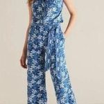 Soft Surroundings  Nahla Blue & White Print Sleeveless Jumpsuit Pockets Size 2X Photo 0