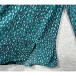 Talbots Womens 2X Blouse Teal Print LongSleeve Relaxed Fit Photo 4