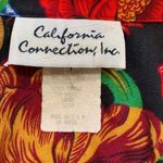 Vintage California Connection Shirt Cherry Red Multicolor Floral Detail Collared Size L Photo 6