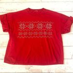 American Vintage Women’s L/G Red Cropped Vintage Baby Tee Size Large Cotton Short Sleeve Large Photo 0