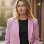 Tommy Hilfiger NWT  Double Breasted Linen Blend Pink Blazer Photo 0