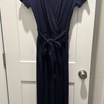 Women’s BODEN Ellen Jersey Jumpsuit Solid Navy Blue Size 4R Photo 1