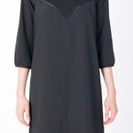 Scotch & Soda Maison  Black Lace Insert H line Shift Dress- Size 1 (Small) Photo 0