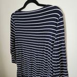 Dip Top Striped Navy White 3/4 Sleeves Crewneck Casual Neutral Comfy Staple Blue Size L Photo 4