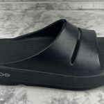 Oofos Ooahh Thick Recovery Slides Sandals Size Mens 7 Womens 9 Solid Black Photo 0