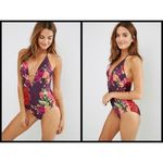 Ted Baker ππ Jusia Juxtapose Rose Halter One-Piece Swimsuit Floral TB4 US10 NWT Photo 1