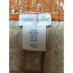 Sigrid Olsen Women Brown Boho Paisley Cropped Wide Leg Belted Linen Pants Medium Photo 3