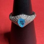 Bomb Party RBP7780 “This Is Your Sign” LC Quartz on Rhodium Size 10 Ring NWT Blue Photo 0