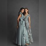 Mac Duggal 20294 Green Floral Embroidered Short Sleeve Gown Photo 4