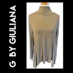 G by Giuliana Women's Turtleneck Fit Flare Tee Long Sleeve Flowy Top Brown Large Brown Photo 1