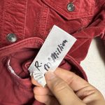 Chico's  Red Velvet Jean Jacket Womens Size 1 (8/10) Embroidered Holiday Boho Photo 4