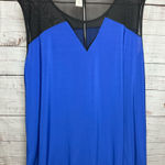 Blue Shirt with Black Mesh Detail Size 2X Photo 0