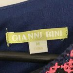 Gianni Bini  Navy Blue Sleeveless Sheath‎ Dress Women’s Medium Neon Embroidery Photo 2