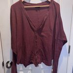 Urban Outfitters UO out from under maroon waffle knot oversized jojo long sleeve top Photo 8