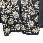 J.Jill Black Gold Floral One Button Longline Cardigan, Size Large Photo 5