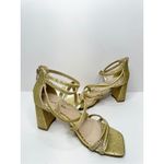 Zigi Soho Zigi Soro Sandals Size 6‎ Gold Open Toe Ankle Strap Dress Heels Sparkly Photo 4
