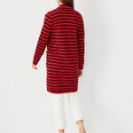 Ann Taylor Black Red Striped Coatigan Cardigan Coat Sweater Jacket Photo 1