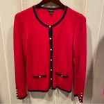 Talbots Cute cherry cashmere blend pearl button cardigan pockets soft Photo 4