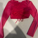 Thats So Fetch Pink Long Sleeve Crop Top Photo 1