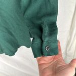 Dark Green Button Down Waffle Knit Long Sleeve Size undefined Photo 6