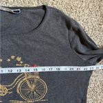 Karen Scott Vintage Gray Shirt Leaves Apples Gold Bicycle and Red Accents Fall Photo 5