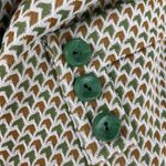 Vintage Lan Siang 70s Geometric Button Front Long Blazer Pea Coat MCM Medium Green Photo 5