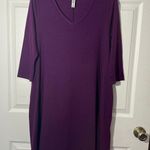 Zenana Plum colored, three-quarter length sleeve casual dress Photo 0